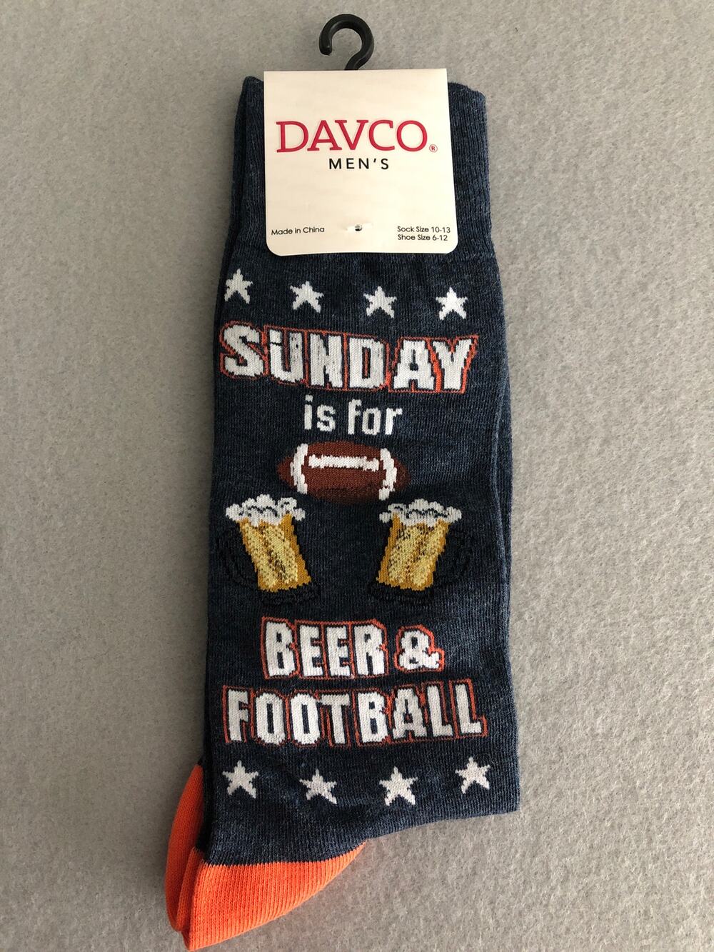 Davco "Sunday is for Beer & Football" Socks NEW